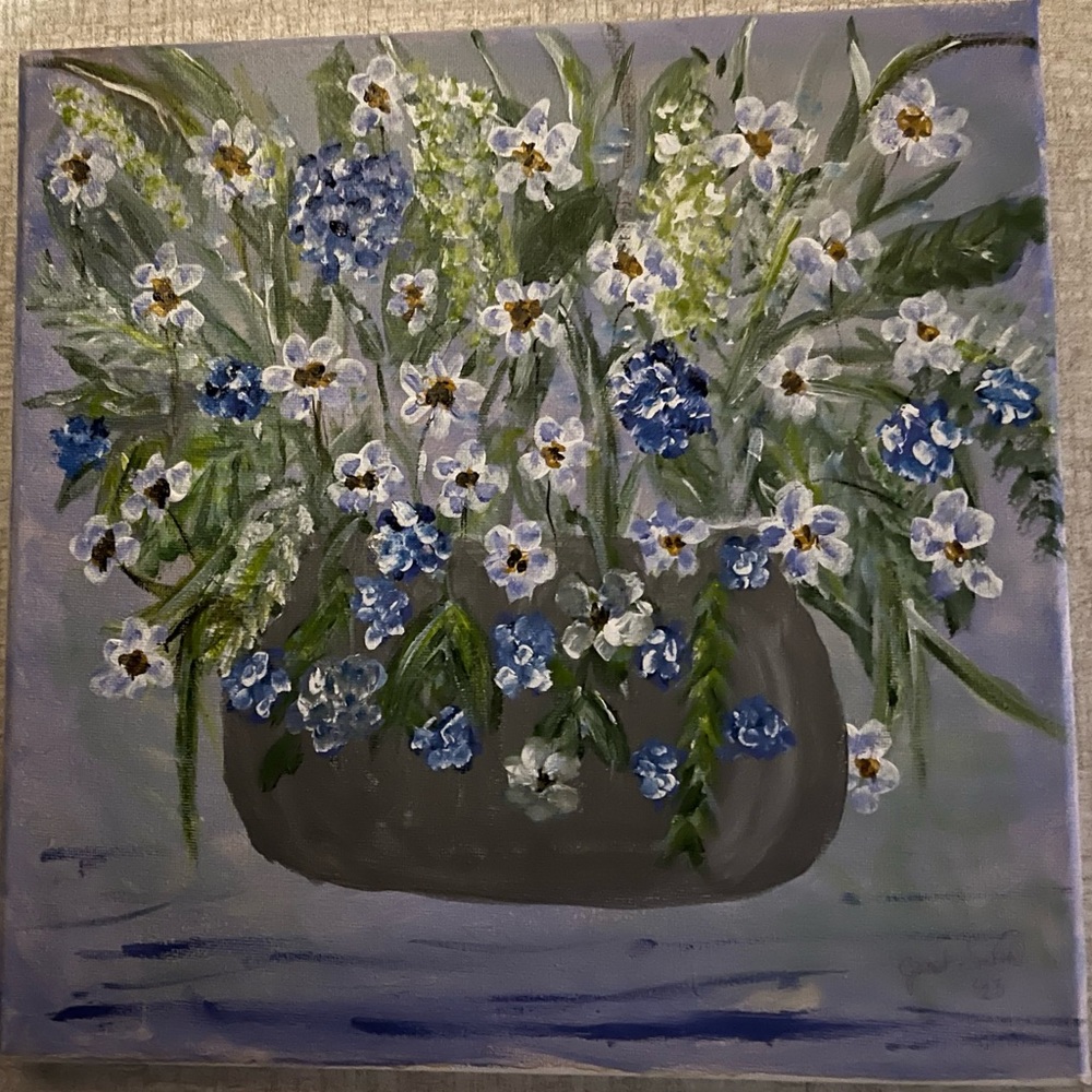 Original, Signed Acrylic Painting  “Flowers in Bloom” by Janet Smith ,Boise, ID